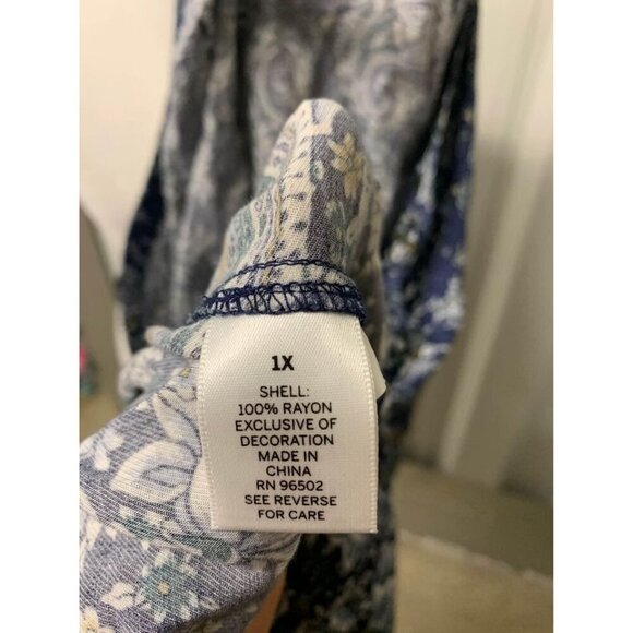 Dress Barn Business Casual Paisley Top Size 1X - Picture 5 of 5